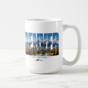 Caneca De Café Panorama da Montanha Rochosa de Denver Colorado Vi