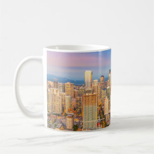Caneca De Café Panorâmica Ver Centro Seattle Skyline