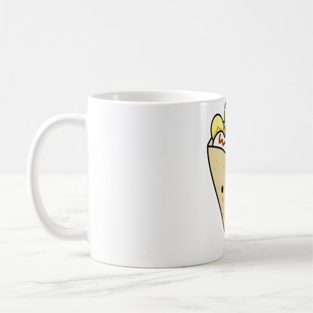 Caneca De Café Panqueca Kawaii de Bananas e Creme (Esquerda)