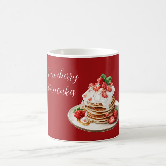 Caneca De Café Panquecas de Morangos Vermelhos (Centro)