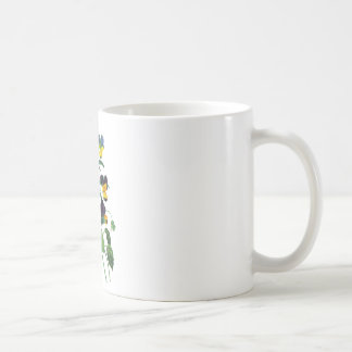 Caneca De Café Pansias Amarelas e Roxas Azuis por PJoseph Redoute