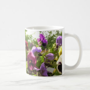 Caneca De Café Pansies - arte abstracta