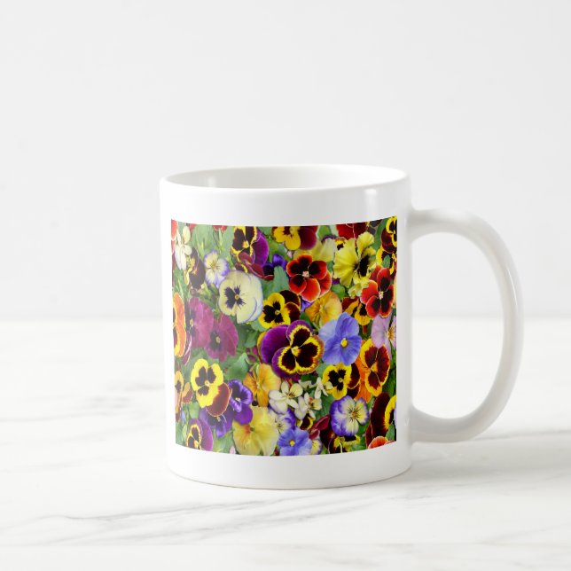 Caneca De Café Pansies bonito (Direita)
