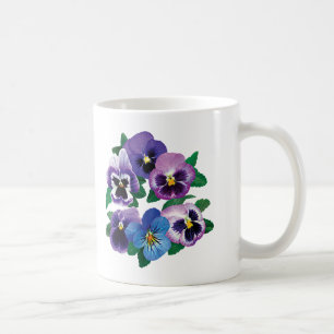 Caneca De Café Pansies do roxo do círculo