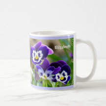 Pansy Flower & Scripting Mug