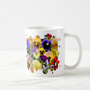 Caneca De Café Pansy Patchwork
