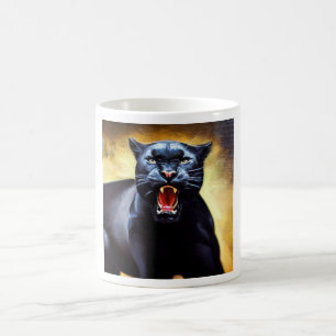 Caneca De Café Pantera Negra (3) Gato Selvagem