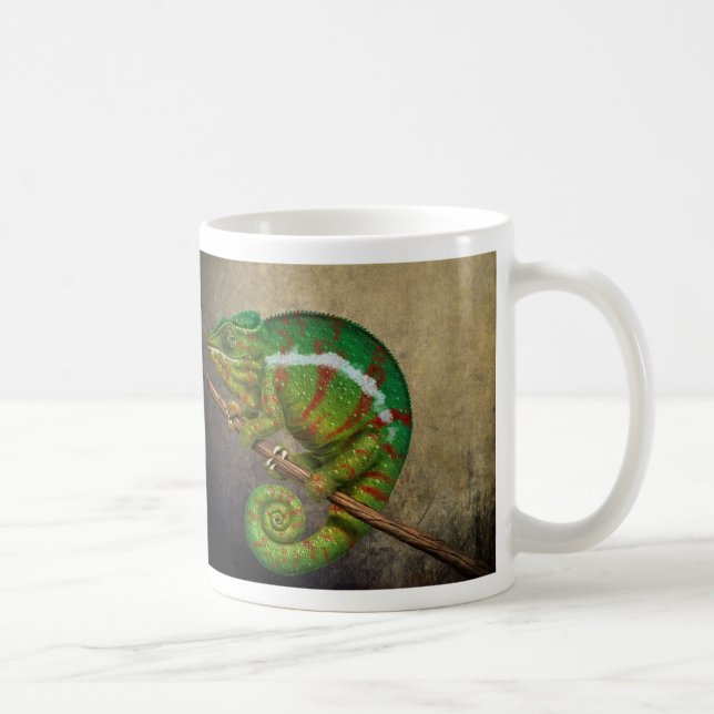 Caneca De Café Panther Chameleon Digital Painting (Direita)