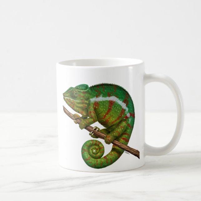 Caneca De Café Panther Chameleon Digital Painting (Direita)