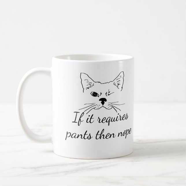 Caneca De Café Pants Nope Fun Empath - Citação Introduvertida (Esquerda)