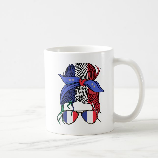 Caneca De Café Pão bagunçado com bandeira francesa (Direita)