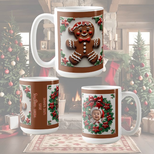 Caneca De Café Pão de Natal Personalizável (Criador carregado)