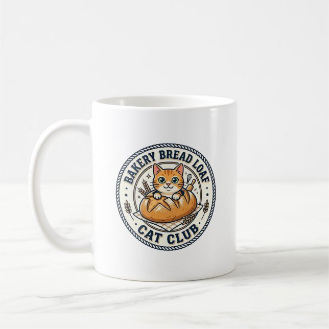 Caneca De Café Pão de Padaria Gato Mãe Presente - Padaria B (Esquerda)
