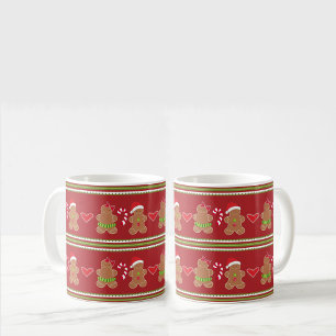 Caneca De Café Pão-pão Pão Vermelho e Verde - Stripes horizontais