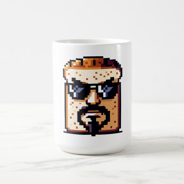 Caneca De Café Pão Sério - Caráter Retroativo Engraçado da Arte P (Centro)