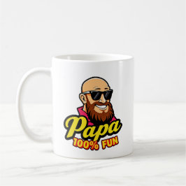 Caneca De Café Papa 100% fun 