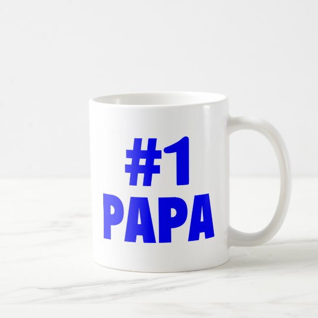 Caneca De Café Papá #1 (azul) (Direita)