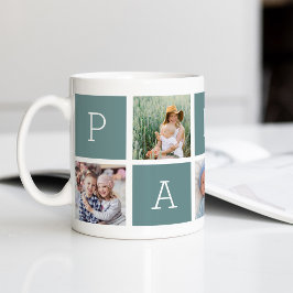Caneca De Café Papá | Avô 5 Colagem de Fotografias
