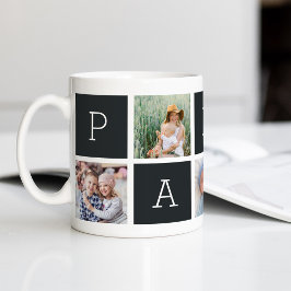 Caneca De Café Papá | Avô 5 Colagem de Fotografias