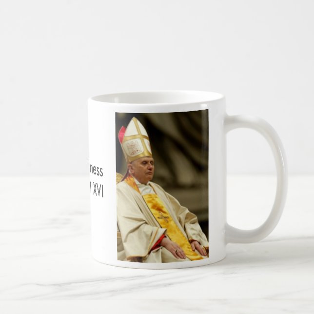 Caneca De Café Papa Benedict XVI, papa Benedict XVI, seu Holin… (Direita)