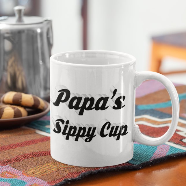 Caneca De Café Papa café engraçado aspas preto (Criador carregado)