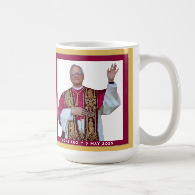 Caneca De Café Papa católico Leão (Direita)