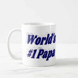 Caneca De Café Papa com meio texto azul escuro