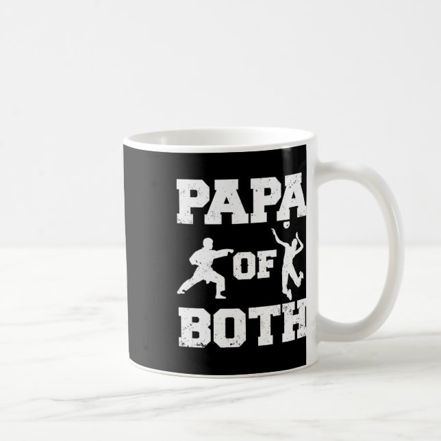 Caneca De Café Papá De Volleyll Engraçado E Karate Papa (Direita)
