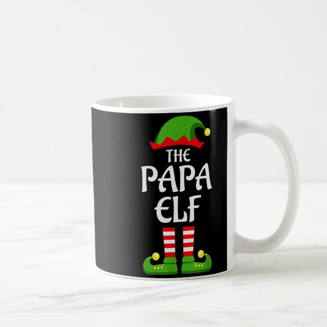 Caneca De Café Papa Elf Family Matching Group Christmas Dad  (Direita)