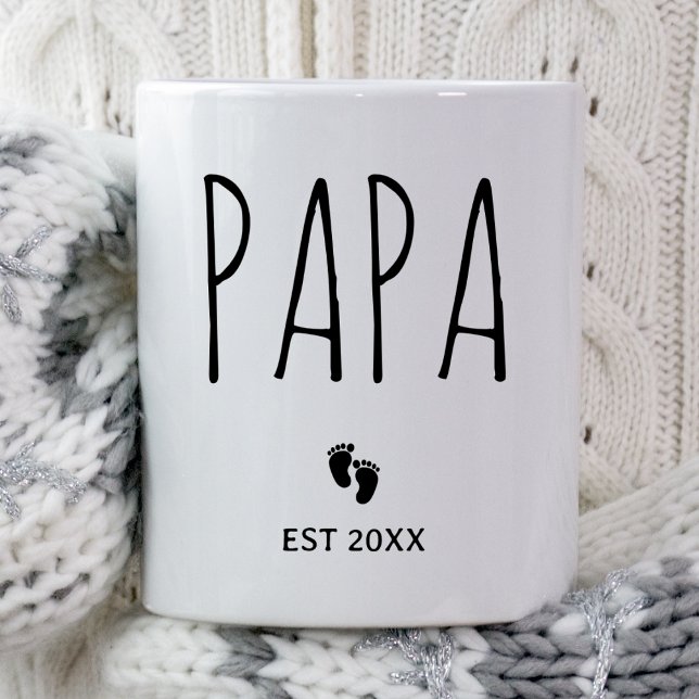 Caneca De Café Papa Est 2025 Novo papai Potencial Gravidez Pais (Criador carregado)
