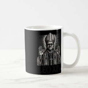 Caneca De Café Papa Leão Xiv Xilogravura Gravura Desenho Católico