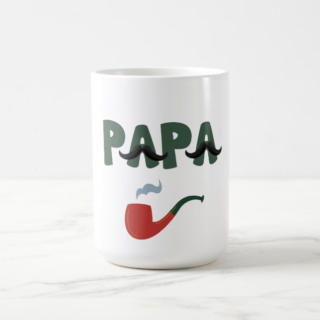 Caneca De Café Papa mustache father day white  (Centro)