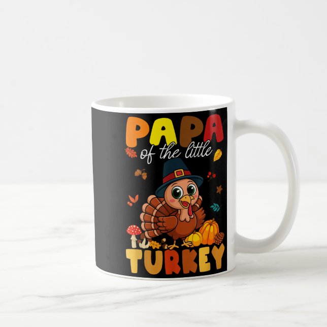 Caneca De Café Papa Of The Little Turkey Thanksgiving Baby Shower (Direita)