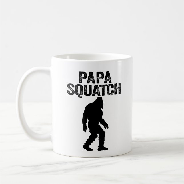 Caneca De Café Papa Squatch Engraçado Pé Grande - Presente Dia de (Esquerda)