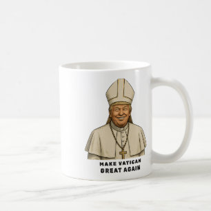 Caneca De Café Papa Trump Engraçado Trump Vaticano Cristão Retro