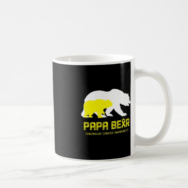 Caneca De Café Papa Urso Suporta Consciência do Cancer Infantil (Direita)