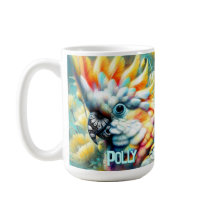 Papagaio Cacatua Amarelo Papoulas Personalizado