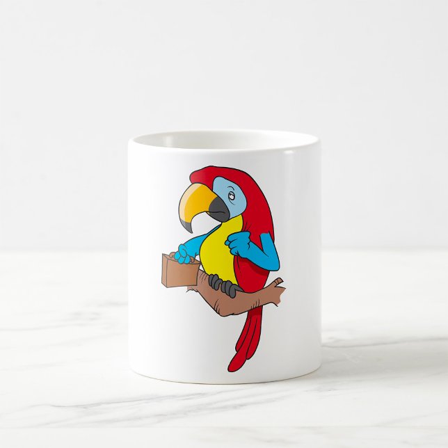 Caneca De Café Papagaio Com Uma Mala (Criador carregado)