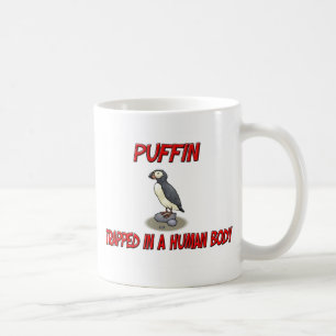 Caneca De Café Papagaio-do-mar prendido em um corpo humano