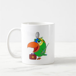 Caneca De Café Papagaio engraçado Amazônia Papagaio a trabalhar c