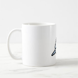 Caneca De Café Papagaio-Quaker Azul-Branco-Chubby