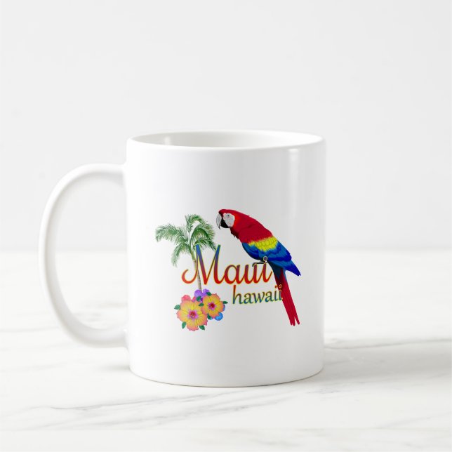 Caneca De Café Papagaio tropical da ilha de Maui Havaí (Esquerda)