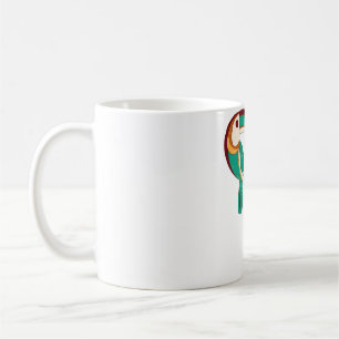 Caneca De Café papagaio tropical padrão aves da selva