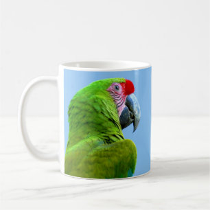 Caneca De Café Papagaio Verde Ara Militaris