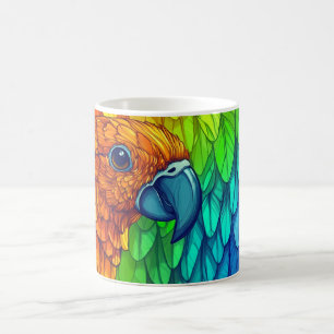 Caneca De Café papagaio vibrante e colorido