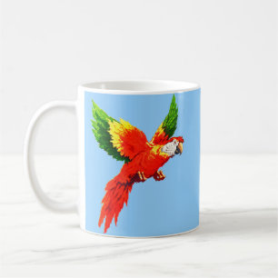 Caneca De Café papagaio voando