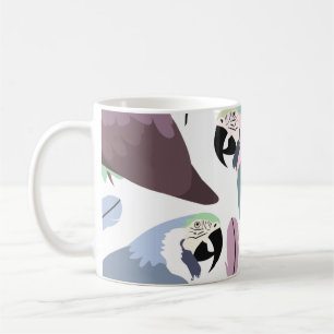 Caneca De Café Papagaios Modernos Padrão Tropical