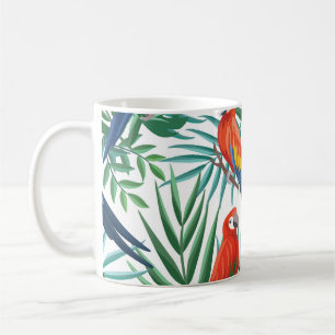 Caneca De Café Papagaios Tropicais: Palma Esmagada Sem Olhos