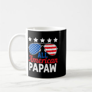 Caneca De Café Papai Americano Retro 4 De Julho Patriótico