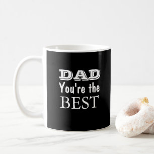 Caneca De Café Papai Bonito Dia dos Pais Preto e Branco Simples